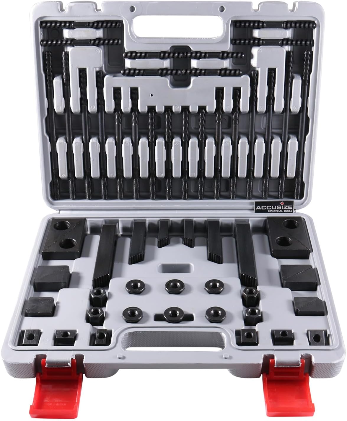 Accusize Industrial Tools 58 Pc Deluxe Steel Clamping Kit, Table Slot 7/16", Stud Size 3/8"-16, 4230-2624