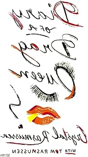 تاتو تيك 1 ورقة متوسطة شبه دائمة 21 × 12 سم، تاتو مؤقت بتصميم فني للبالغين، يدوم 1-2 اسبوع، مقاوم للماء، مظهر واقعي، بدون لاصق، بدون انعكاس (HM-1732)