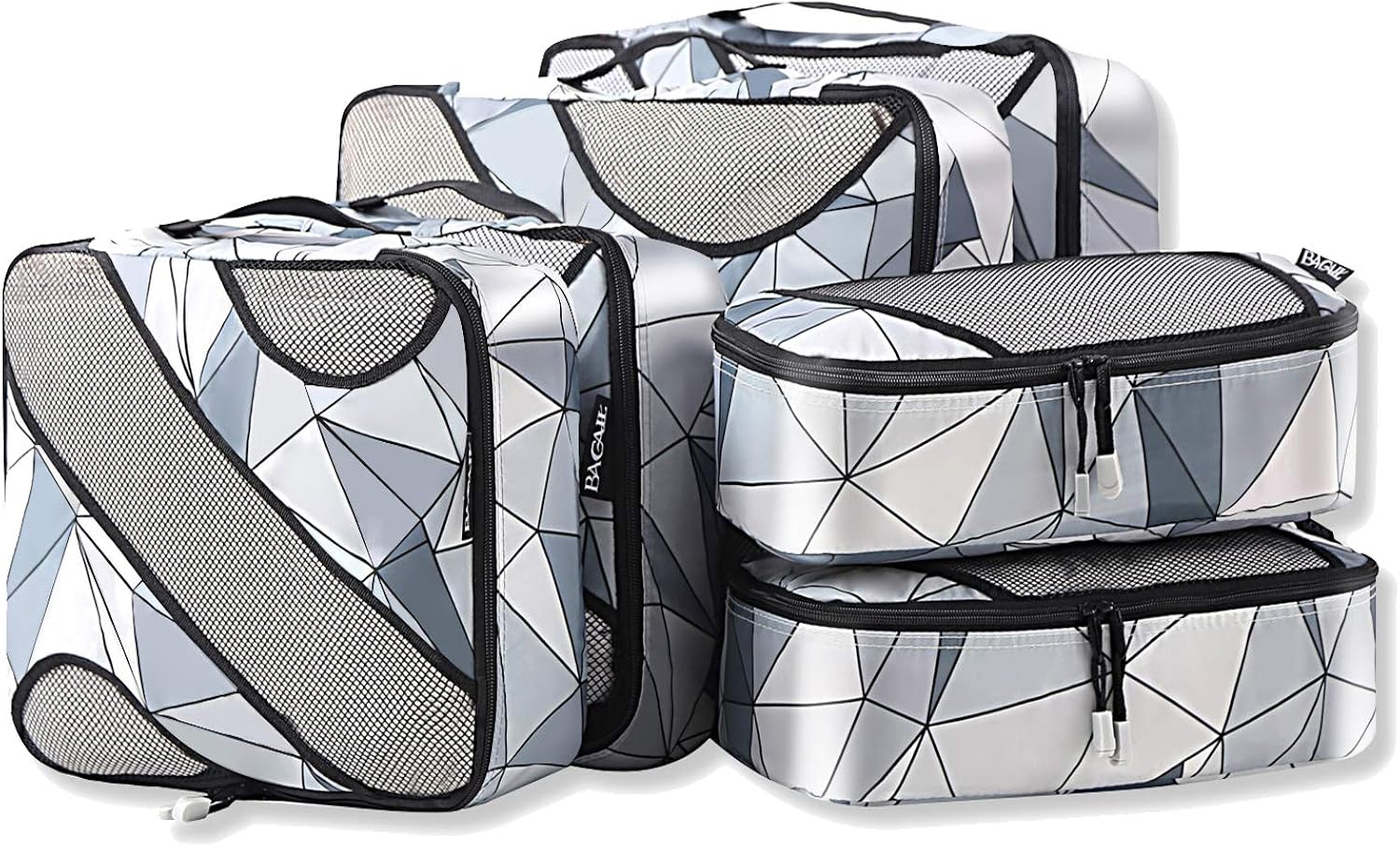 | BAGAIL 6 Set Packing Cubes, 3 Various Sizes Travel Luggage Packing Organizers(Black Net) | Packing Organizers