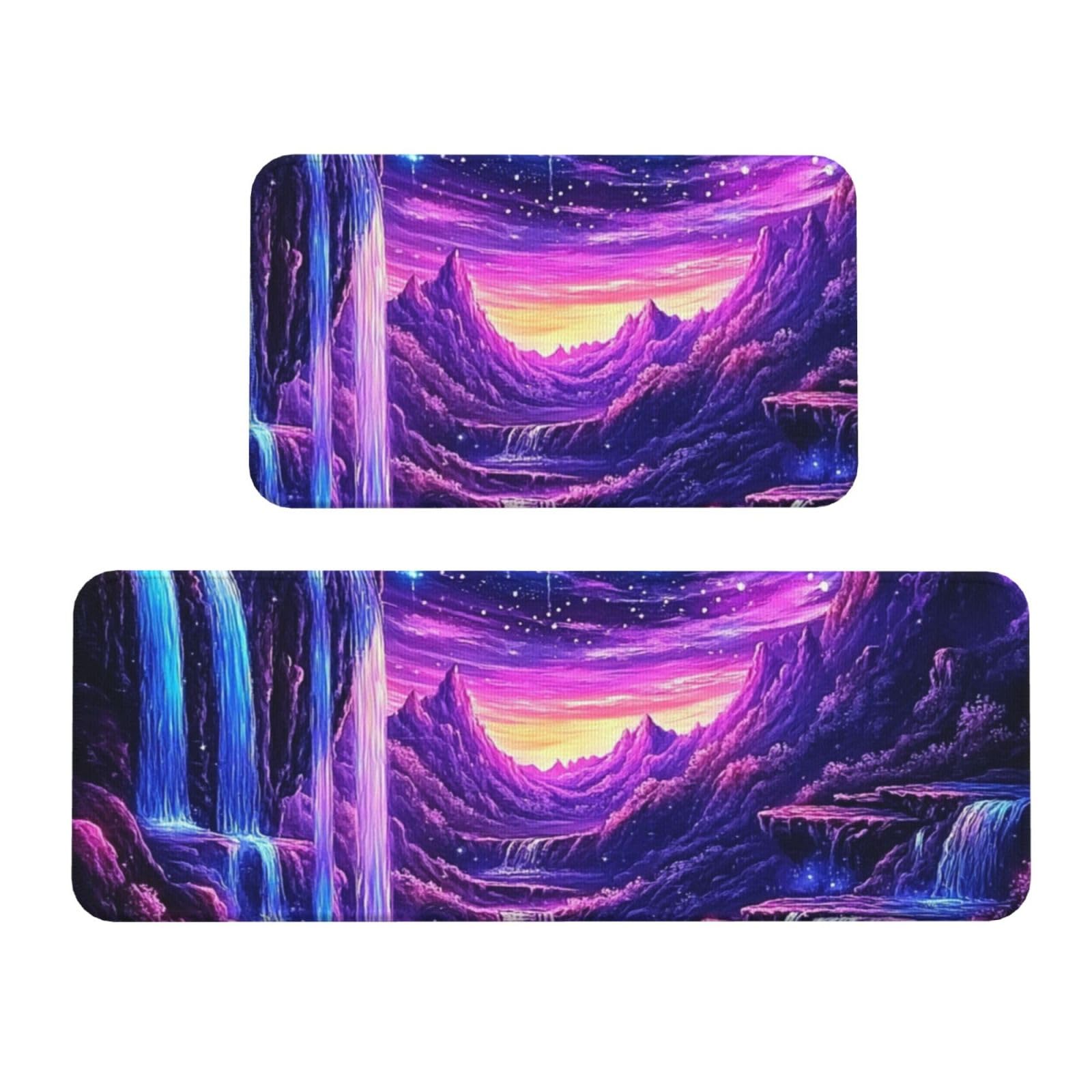 Alfombras de cocina acolchadas de alta densidad con estampado galáctico de lujo