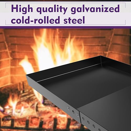 Miniatura 4 de Mxclimate Bandeja de chimenea expandible sartén negra ajustable para chimenea interior Sartén de acero galvanizado para colección de cenizas