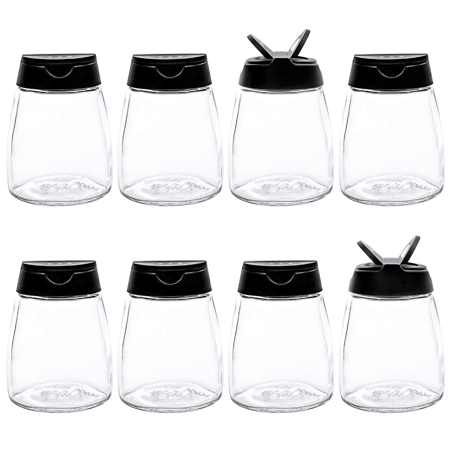 Buy Kingrol 8 Pack Empty Glass Spice Jars with Shaker Pour Lid, 5 oz