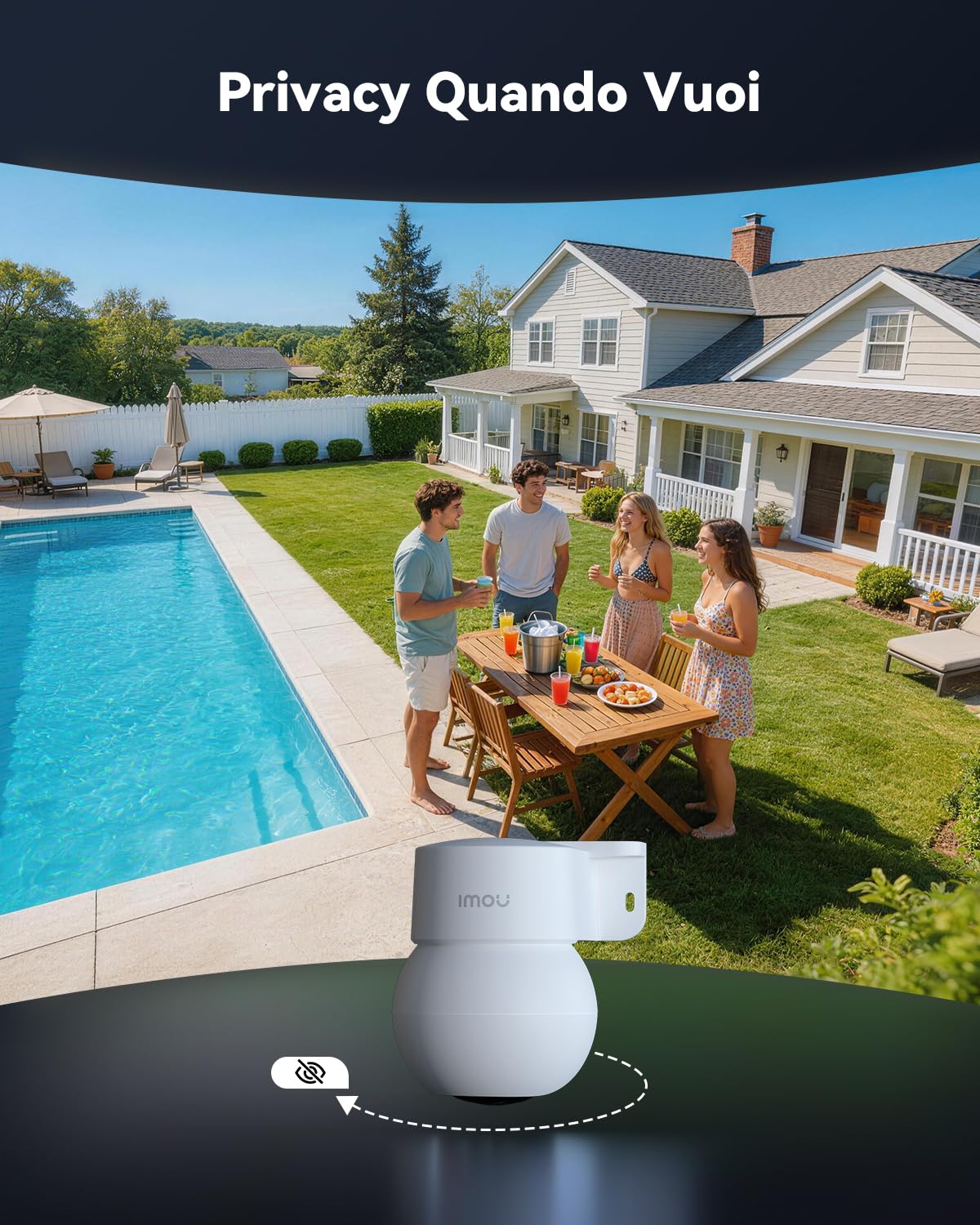 Imou Talos 3K/5MP Telecamera WiFi da Esterno, Telecamera Wi-Fi Esterno 360° | 2,4/5 GHz, Allarmi Vocali Personalizzabili, Visione Notturna a Colori, Tracciamento Intelligente, Rilevamento Umano/Veicolo