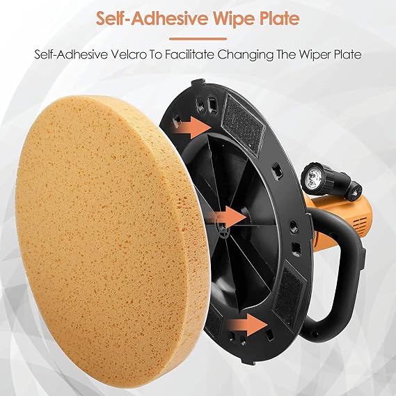 Wall Plastering Machine, 2880W Electric Wall Smoothing Machine, with LED Lighting, 6 Adjustable Speeds, Automatic Mixing and Plastering, for Mortar, Cement