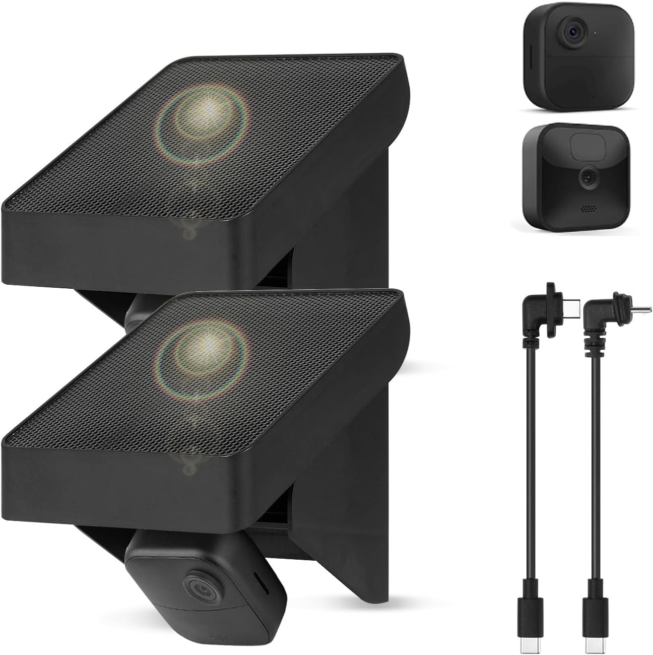 Photo voltaic Panel Charger Mount Appropriate with Blink Digicam Out of doors 4(4th Gen)/Out of doors(third Gen) XT3/XT2/XT Digicam, Blink Photo voltaic Panel with Constructed-in Battery, IP67 Waterproof(Digicam not Included),2 Pack