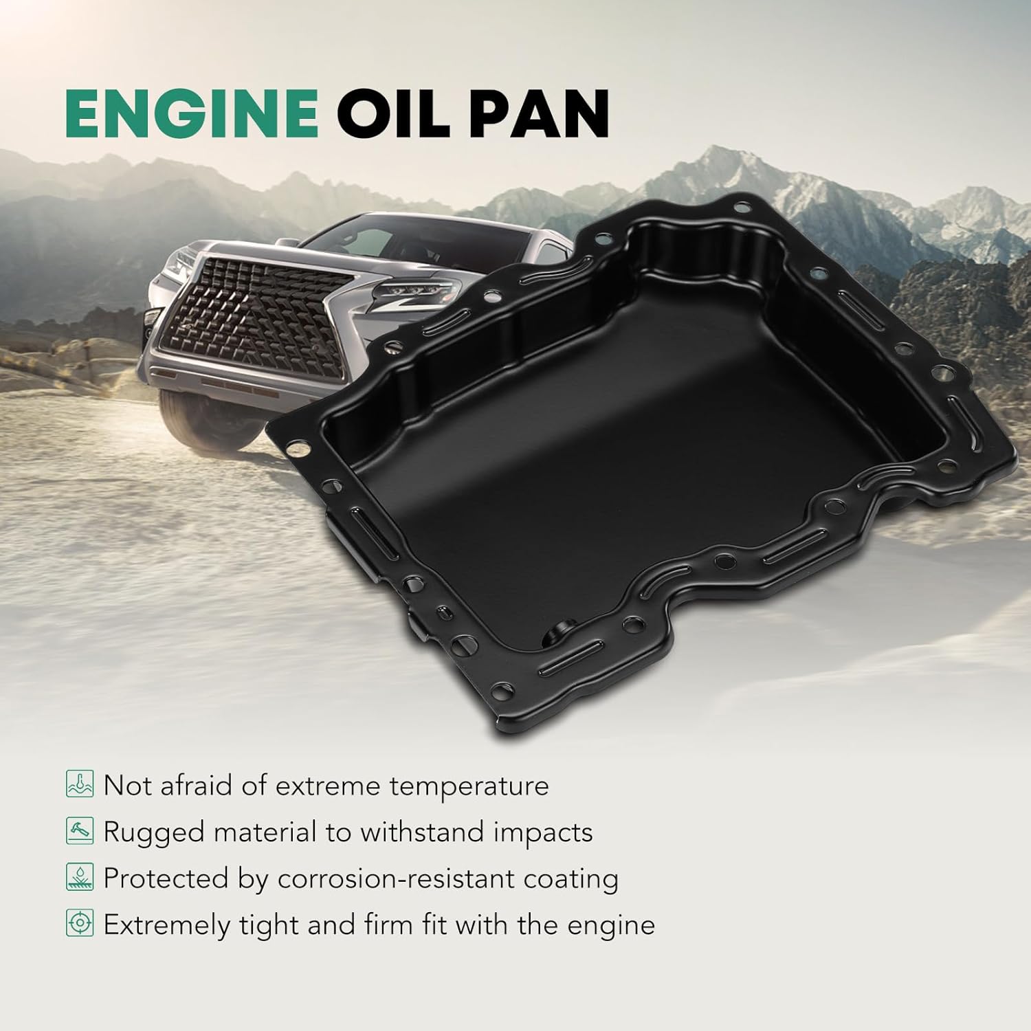 YHTAUTO Engine Oil Pan with Drain Plug Replacement for Chevrolet Impala 2014-2016, Malibu 2013-2015 & Buick Regal 2014-2016 & Cadillac ATS 2013-2017, CTS 2014-2015, 2.0L 2.5L