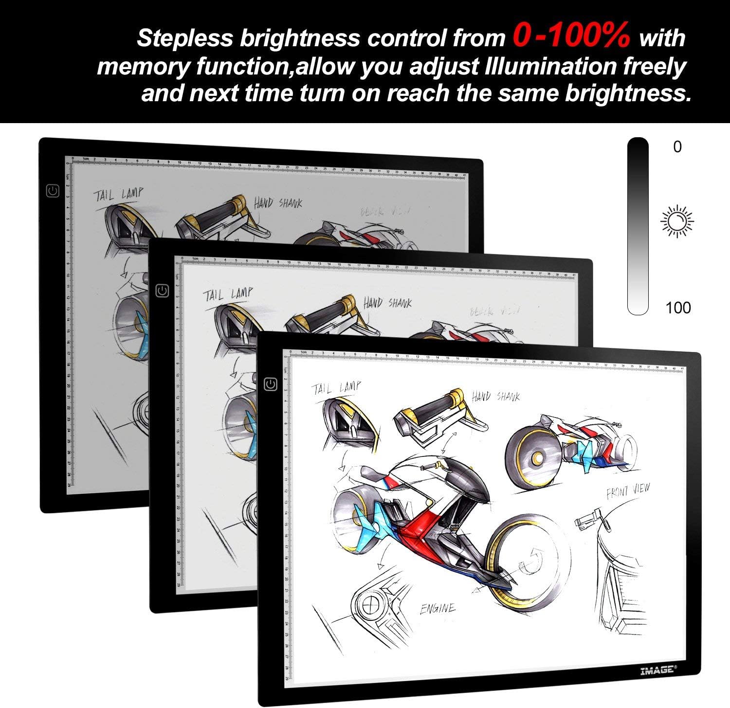 A3 Light Box,Magnetic Artcraft Tracing Light Pad LED Light Board Ultra-Thin USB Powered Brightness Dimmable for Diamond Painting Tatoo Pad Animation,Sketching, Designing,Stencilling X-ray Viewing