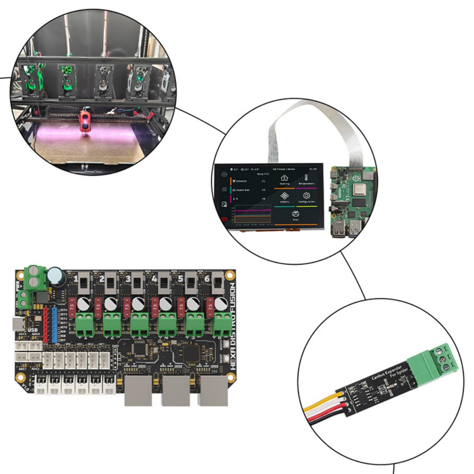 Hub Industriale USB 2.0 a 6 Porte con Controllo Alimentazione programmabile da 7, 5 A per Scheda Stampante