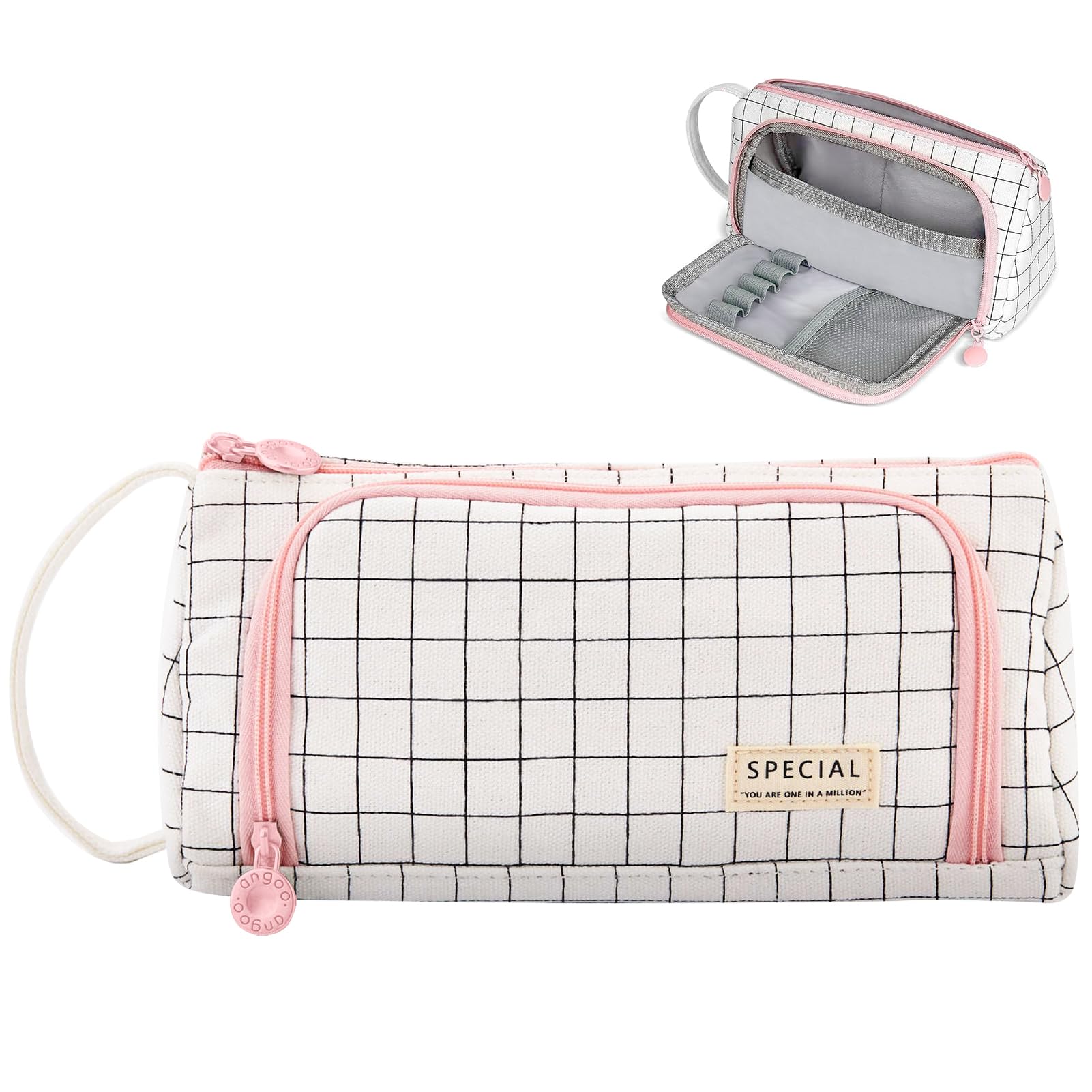 ZIPIT Lenny - Astuccio portapenne, per adulti, apertura ampia con chiusura a cerniera, può contenere fino a 55 penne, lavabile in lavatrice (Alzavola