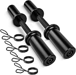 16" Poignées olympiques de dumbbell, paire de barres de dombbell chargeables pour 2-inch Plaques de poids avec manches rotatives & 4 Collars de printemps, entraînement de la force à domicile (noir)