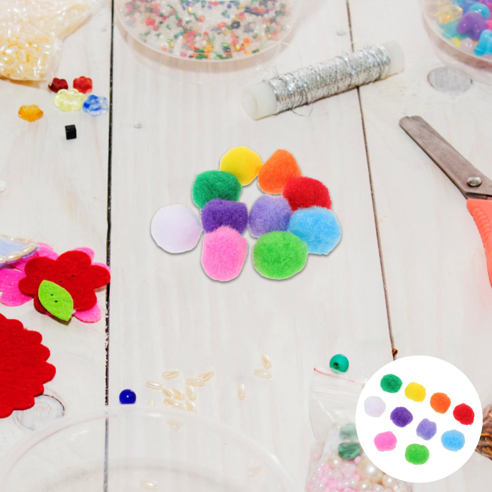 Pompons Doux 3cm en Peluche 1000 Pièces pour Loisirs Créatifs