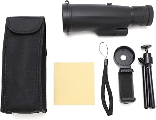 CHICIRIS Telescópio monocular, impermeável, antiembaçante, à prova de umidade, monóculo de alta definição com clipe de telefone para uso ao ar livre para viagens