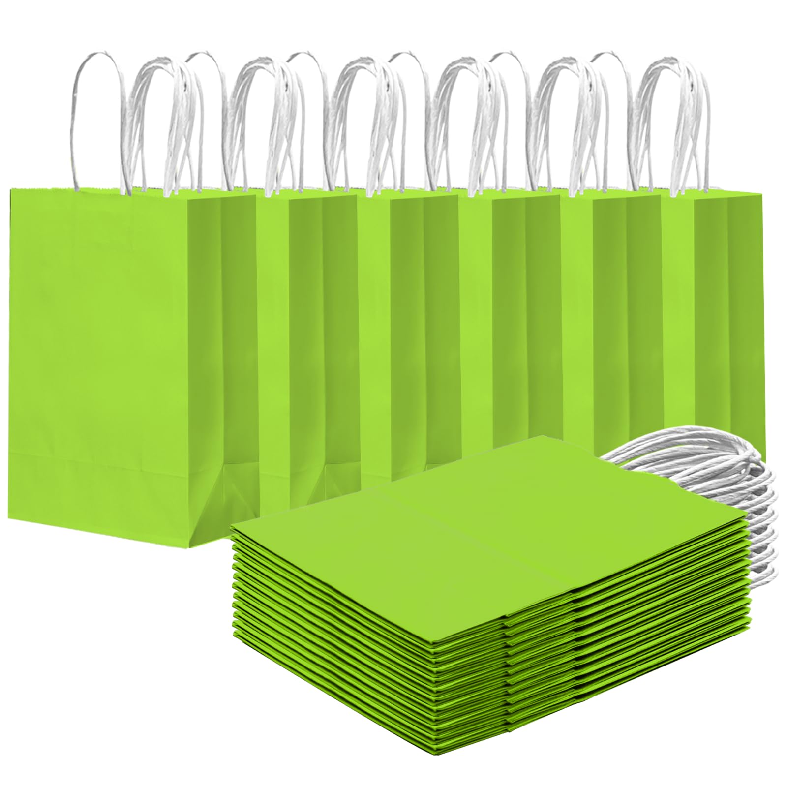 Gcardist 24PCS Small Gift Bag with Handles Bulk 8.3"x6"x3" Gift Bags Plum Green Bags Multiple Uses (15x8x21cm,Small Size)