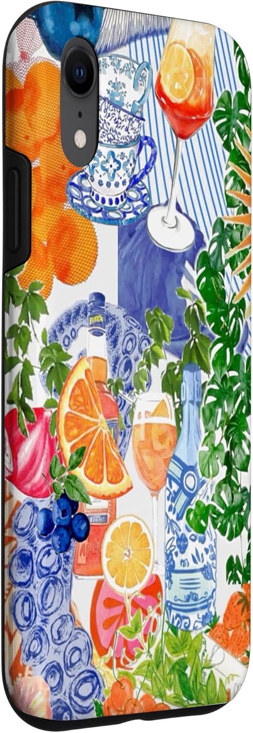 Coastal Summer Italian Mosaic European Preppy Citrus & Berry Case for iPhone XR