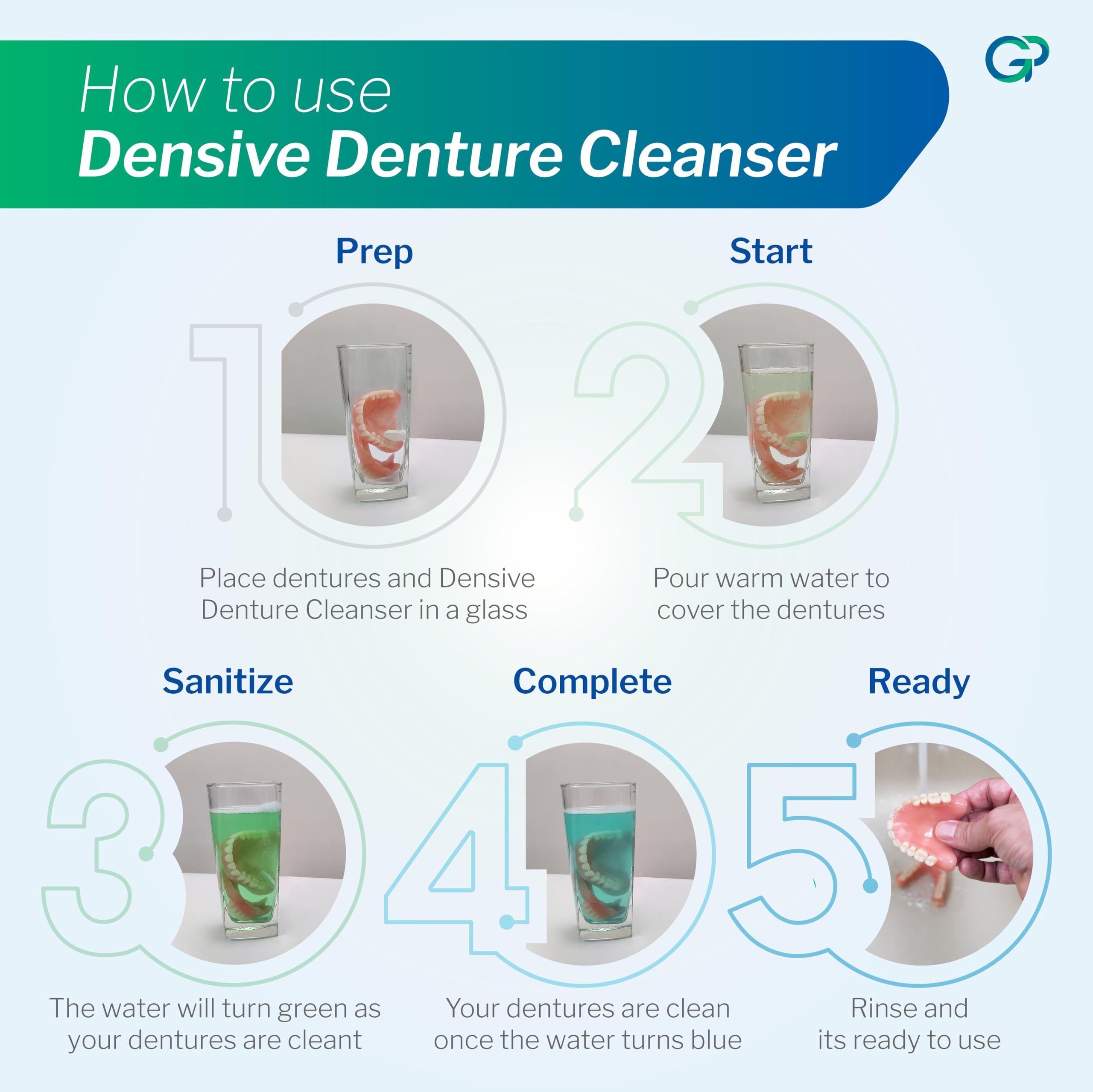 Densive Antimicrobial Denture Cleanser Tablets (90 Tablets) with Color-Changing Technology for Effective Cleaning and CASTUS Manual Denture Brush (pack of 1) (combo pack) 2