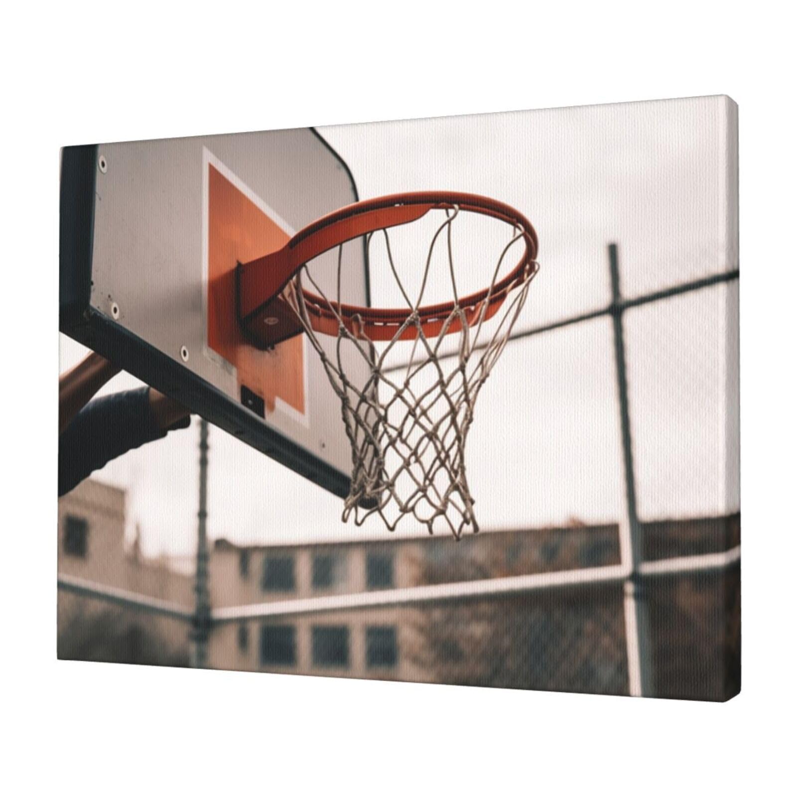 FodPand Canvas Wall Art for Living Room Wall Decor 12"x16" Modern Artwork Painting Pictures Hanging Canvas Prints Basketball Shot Aesthetic Wall Art for Bedroom Bathroom Office Wallart Decor