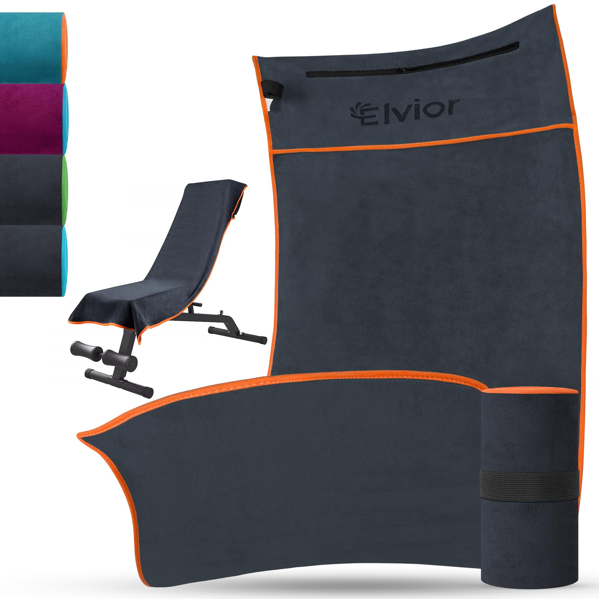 Serviette Microfibre Sport 120x50 Cm Avec Poche Zippée – Serviette Gym, Yoga, Piscine, Voyage – Ultra Absorbante Et Séchage Rapide