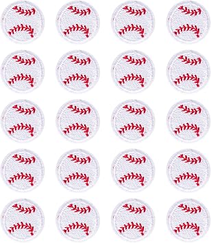 20pcs Baseball Iron-on Patches Embroidered Applique Patches Sewing Patches for Clothes Bags Jackets Jeans Hats Pants Backpacks Baseball