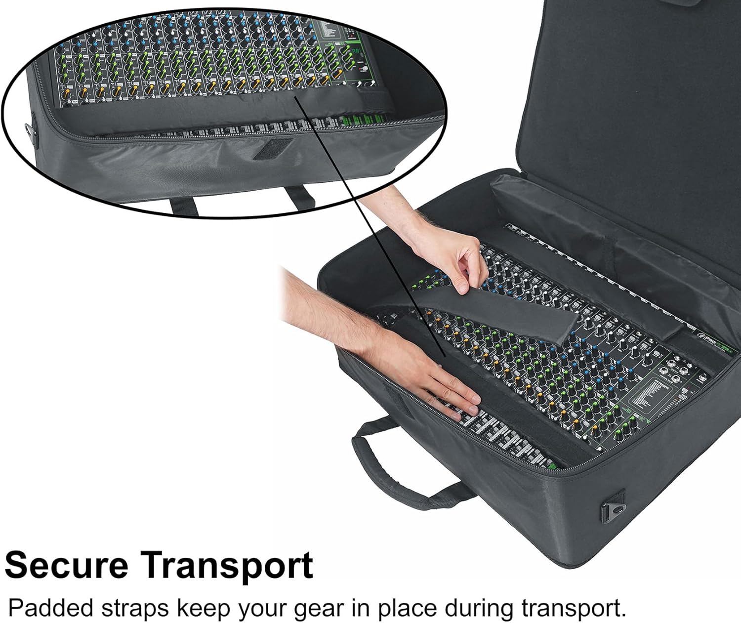 Rockville MBP2620 26"x20" Pro Mixer Bag, Rugged Design, Padded Dividers, Water Resistant, Comfort Straps, Perfect for Mixers and DJ Equipment
