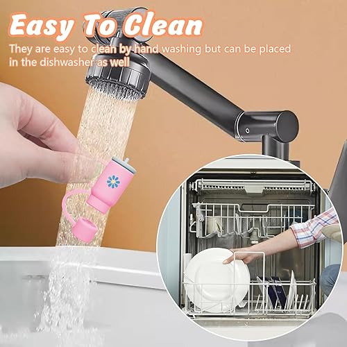 Miniatura 6 de 6 tapas de popote para copa Stanley, a prueba de polvo, reutilizables, punta de popote de silicona, para accesorios Stanley, cubierta protectora