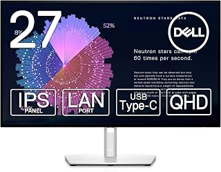 Dell U2722DE UltraSharp USB-C 27 Inch QHD (2560x1440) Monitor, 60Hz, IPS, 5ms, 100% sRGB, 3x USB-C, 2x DisplayPort, HDMI, 4x USB, RJ45, 3 Year Warranty, Silver