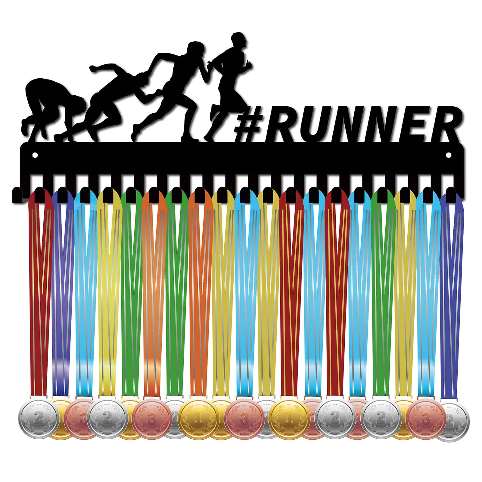 Runner Medal Rack CREATCABIN Running Medal Holder Hanger Medals Rack Black