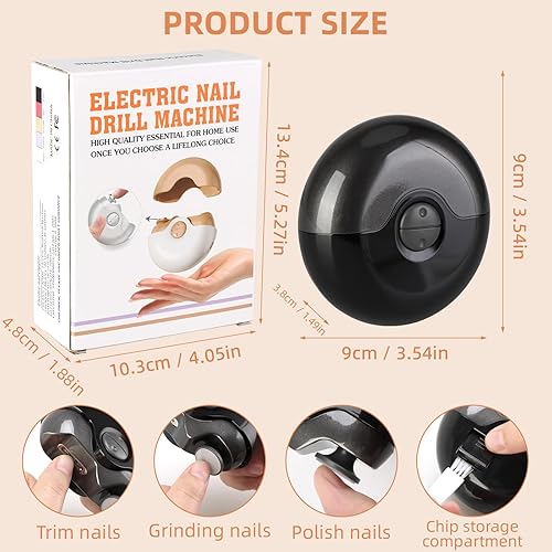 Miniatura 2 de Cortaúñas eléctrico 2 en 1 automático, cortaúñas eléctrico, recortador de uñas eléctrico, con 2 velocidades ajustables, recortador de uñas para