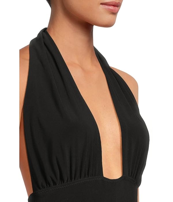 Norma Kamali Womens Cross Halter Straight Leg Jumpsuit Black X-Small by Norma Kamali - Image 4