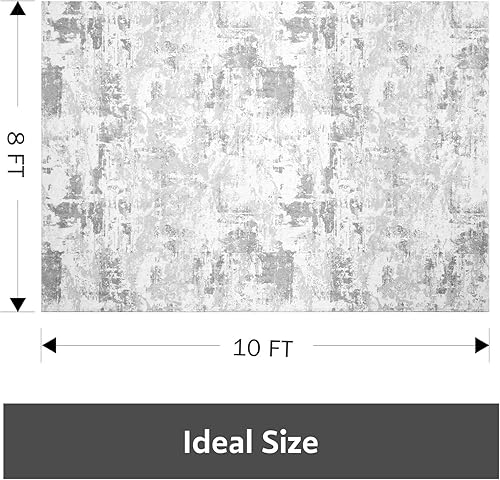 Miniatura 2 de Alfombras de área antideslizantes de 8 x 10 pies para sala de estar, alfombra lavable a máquina, ultra suave, esponjosa, alfombra moderna abstracta