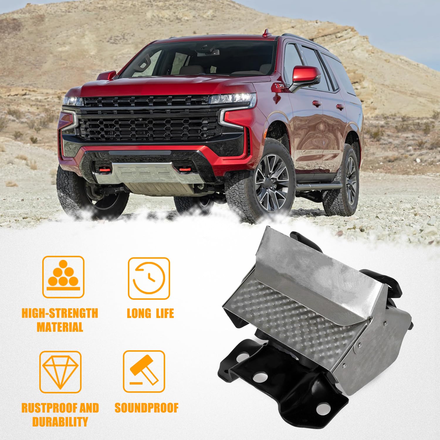 ENA - Soporte de motor para motor derecho e izquierdo con escudo térmico, 2 piezas, compatible con Escalade Silverado Suburban Tahoe Sierra Yukon A5365 15854941 15854939