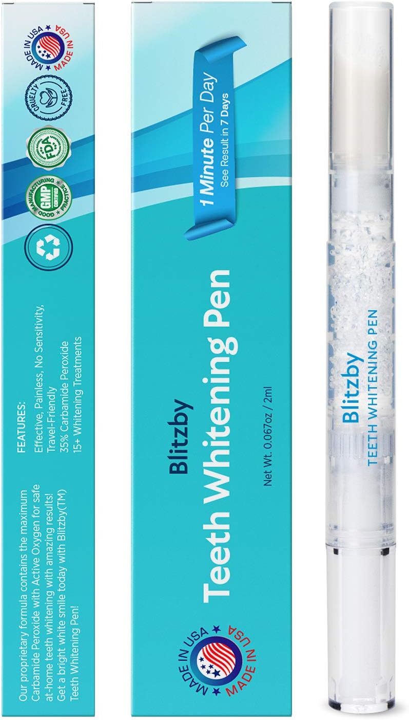 Blitzby Teeth Whitening Pen 3pcs, Upgraded Formula, 50 Plus Uses Effective, Painless, No Sensitivity, Travel-Friendly, Easy To Use, Beautiful White Smile (1 PCS)