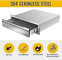 Vista 3 de Cajones de cocina para exteriores, cajones de barbacoa de montaje empotrado estilo marco de caja con mango de acero inoxidable, cajones de isla