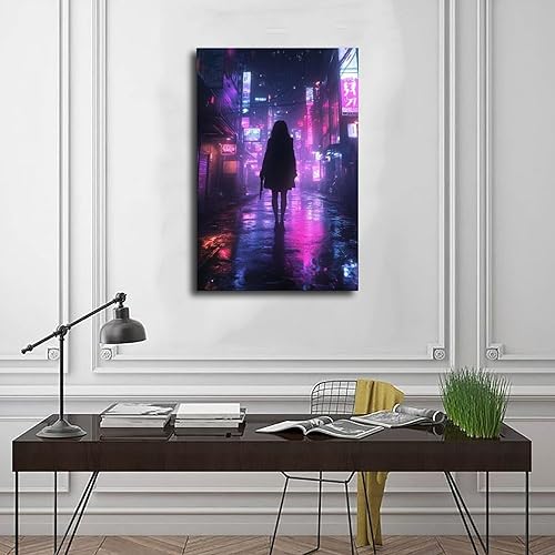 Miniatura 3 de XAHOR Anime Vaporwave Wall Decor  Retro Neon Urban Landscape  Cyberpunk Night City Poster Poster for Room Aesthetics Canvas Wall Art Poster And