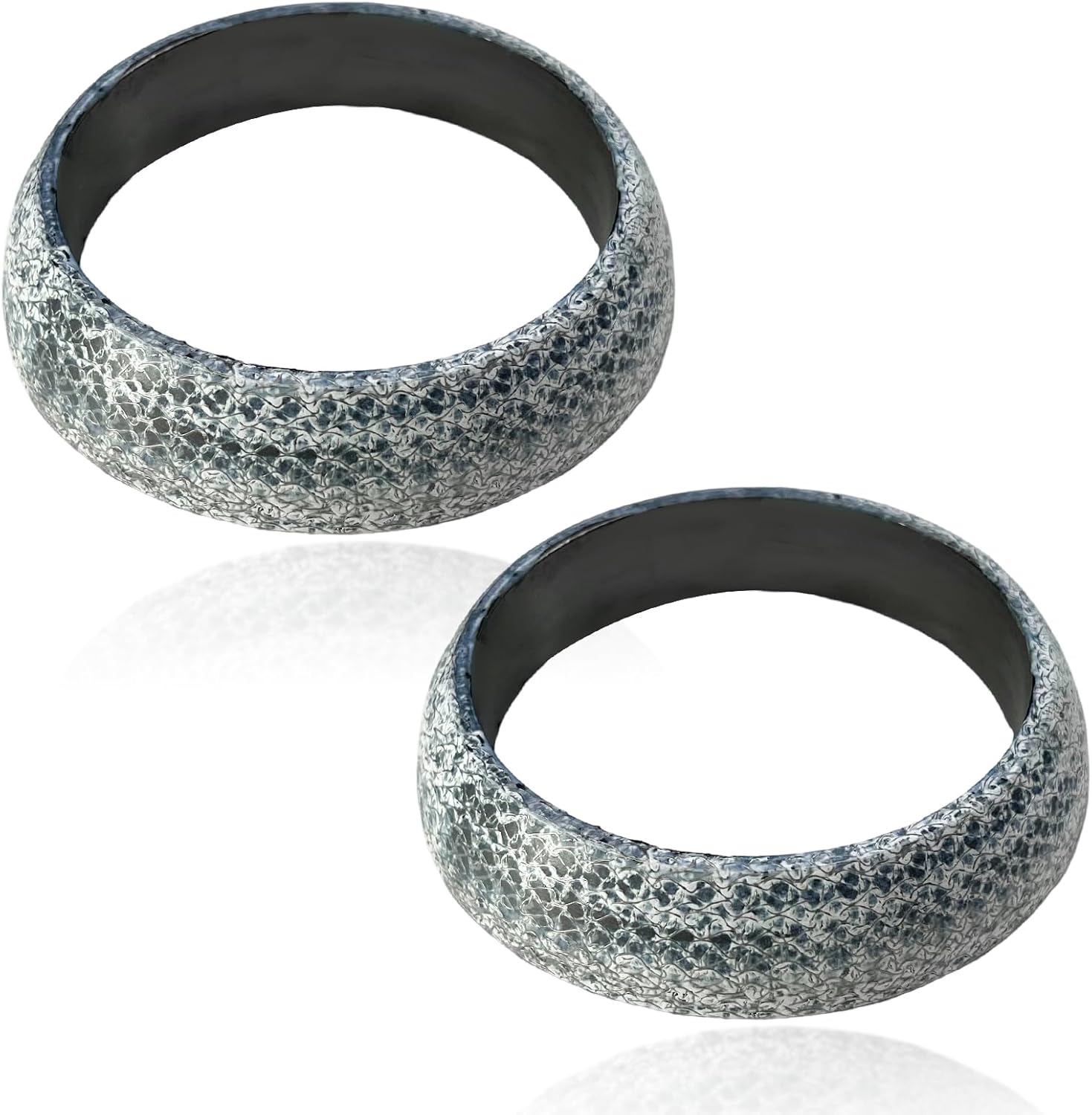 2PCS ID 65mm Car Exhaust Gasket, Graphite Construction Automotive Exhaust Ring Donut Gasket Seal Mufflers, Vehicle Exhaust Pipe Leakproof Manifold Gaskets Muffler Connector Replacement