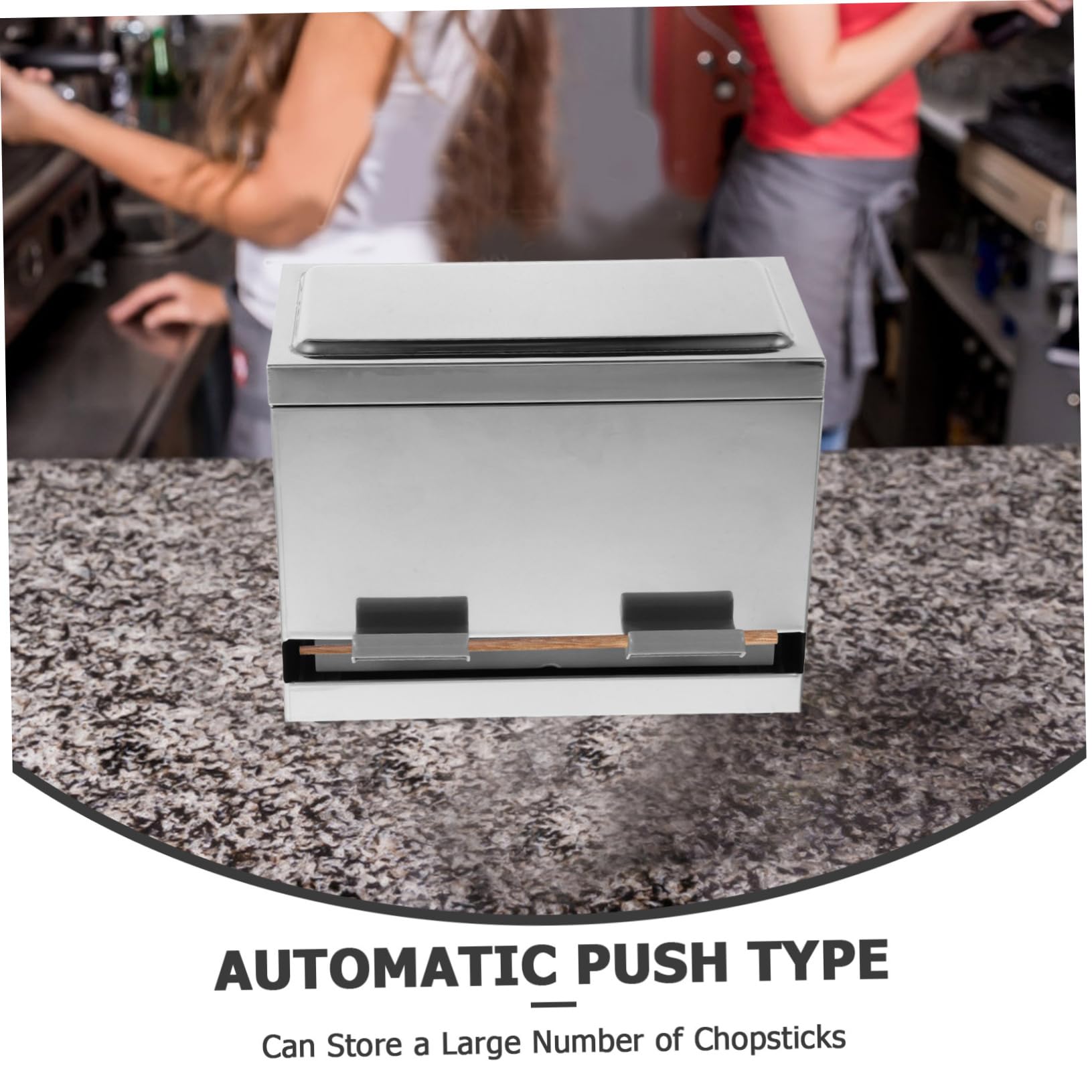 Ciieeo Multifunktionaler Edelstahl Strohhalmhalter und Essstäbchenhalter mit Deckel Automatische Druckfunktion Große Kapazität für Zuhause und Restaurant