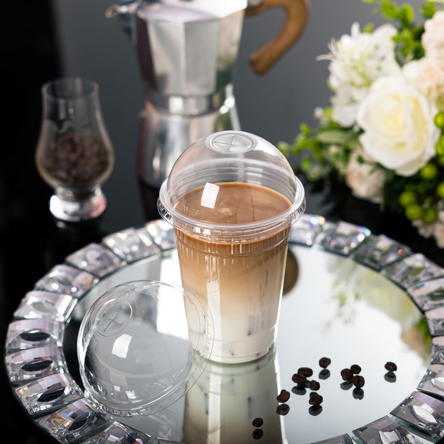 Lullaby 200Pack 16oz Clear Plastic Cups with Dome Lids, Disposable Smoothies Cups Suitable for Ice Cold Drinks Coffee Tea, Ideal for Parties, Holidays - Image 4