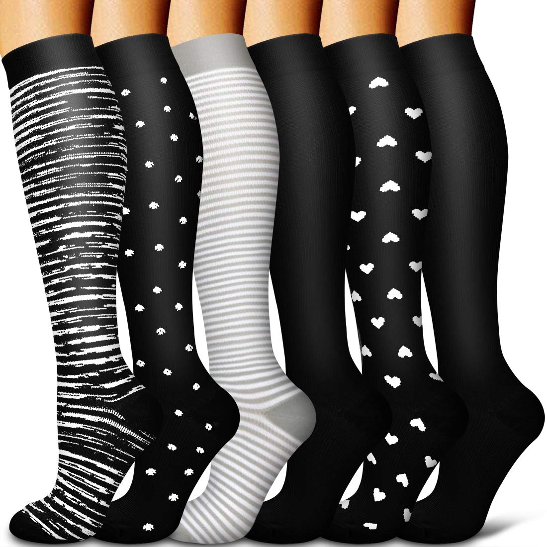 BluemapleCopper Compression Socks For Women & Men Circulation (8 Pairs) - Best for Running,Hiking,Travel,Pregnancy