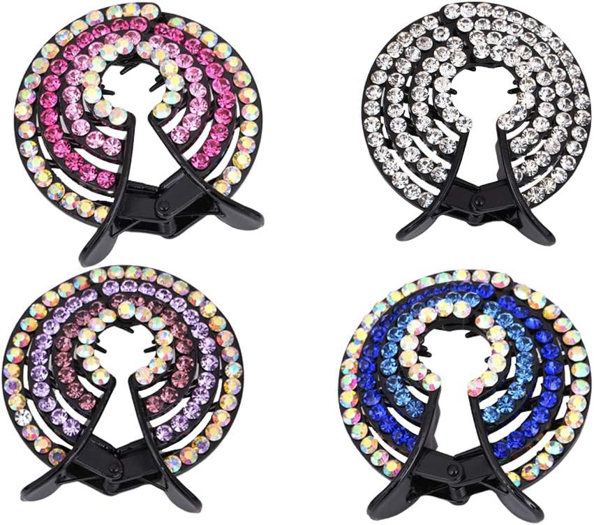 minkissy4pcs Hair Style Tools Haircube Hair Clickers Hair Jewls Haircuff Hair Accessory Comfortbilt Hair Clamp Jaw Clips for Hair Dense Bun The Bird's Nest Hair Accessories Miss Hairpin