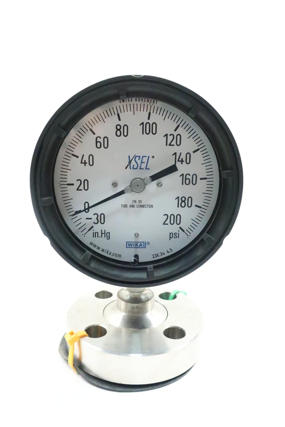 WIKA 23X.34 4.5 XSEL Pressure Gauge W/Diaphragm Seal 300IN/HG 0