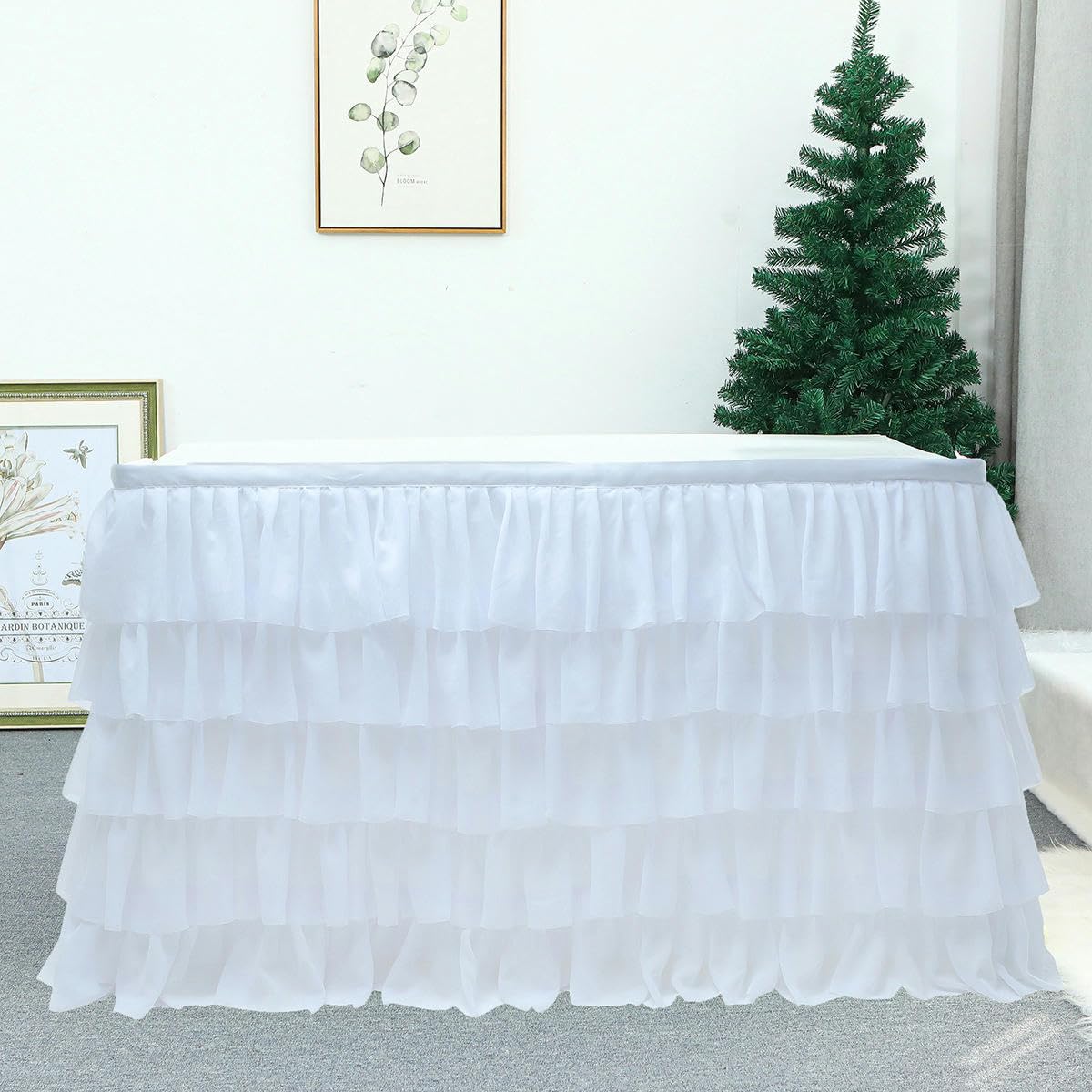 6-14FT x 77 cm Tulle Tiulowa spódnica tutu 5 warstw tęcza siatka szyfonowa spódnica na stół na wesele baby shower plisowana spódnica na stół