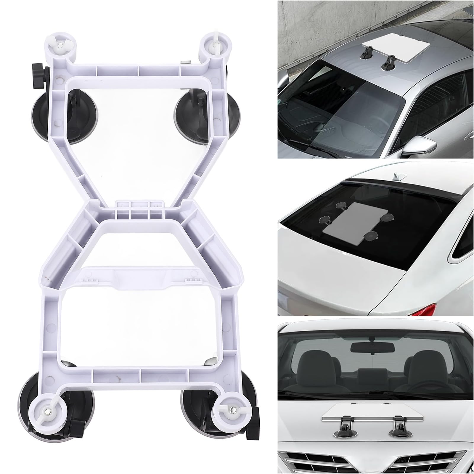 Uchwyt na przyssawkę do Szyberdachu, 4 Mocne Przyssawki 10 KG Uchwyt do Okna Samochodu do Mini Anteny z amortyzującą konstrukcją z Włókna Szklanego, do Samochodu SUV RV Boat
