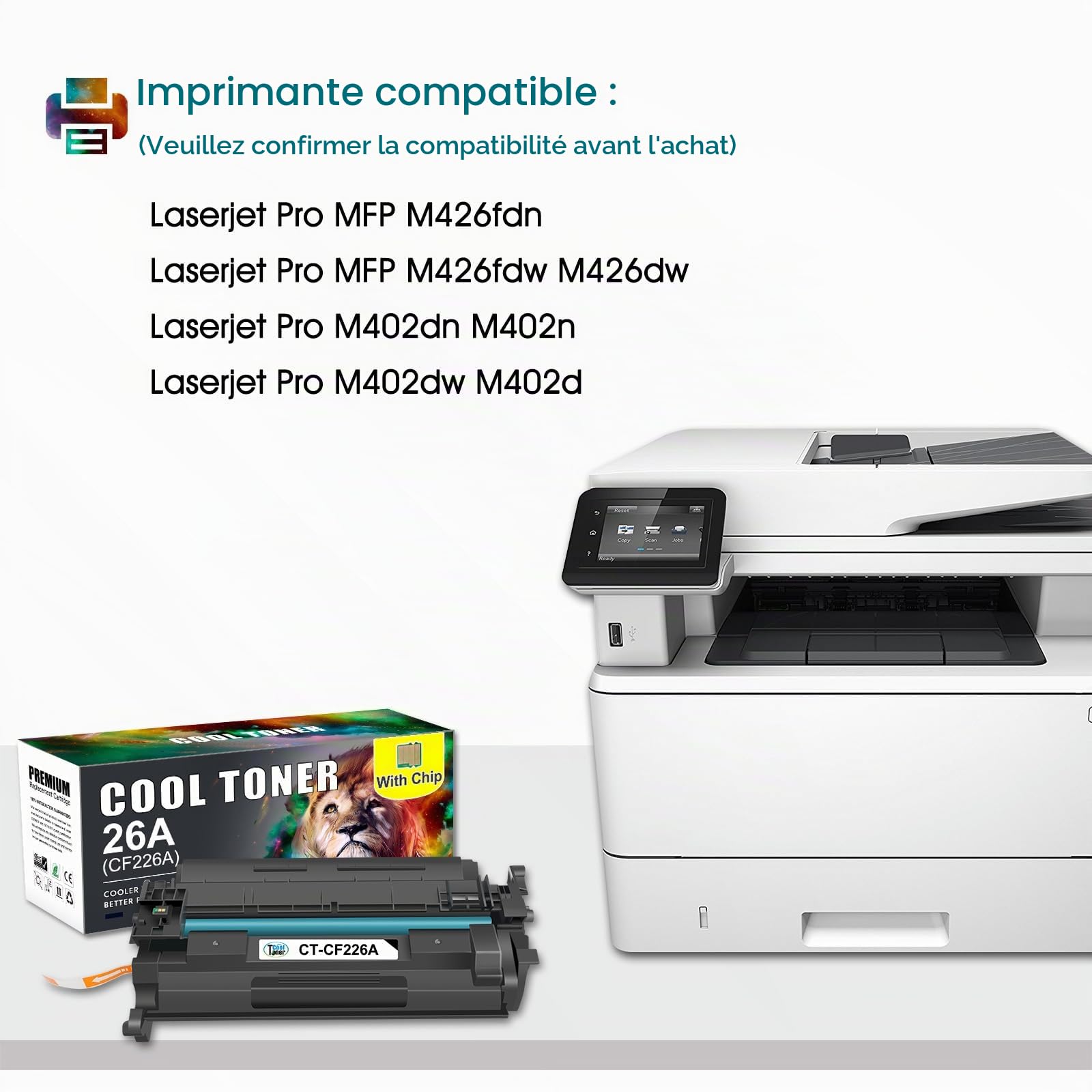 CF226A 26A Cartouche de Toner Compatible pour HP 26X CF226X
