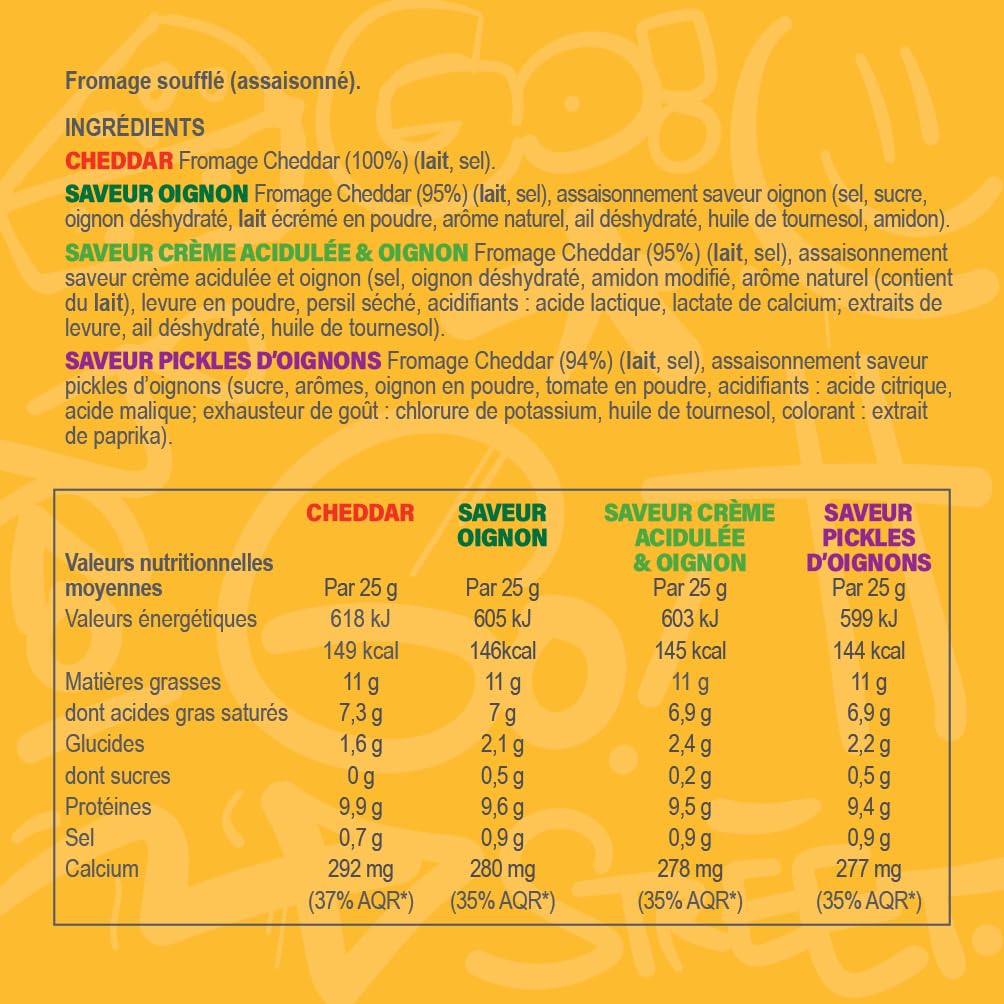 Cheese O’s Pépites de fromage soufflé | Assortiment Multi Variété 8 sachets de 50g | | Parfait à l'Apéro | Riche en Protéines | Pauvre en Glucides