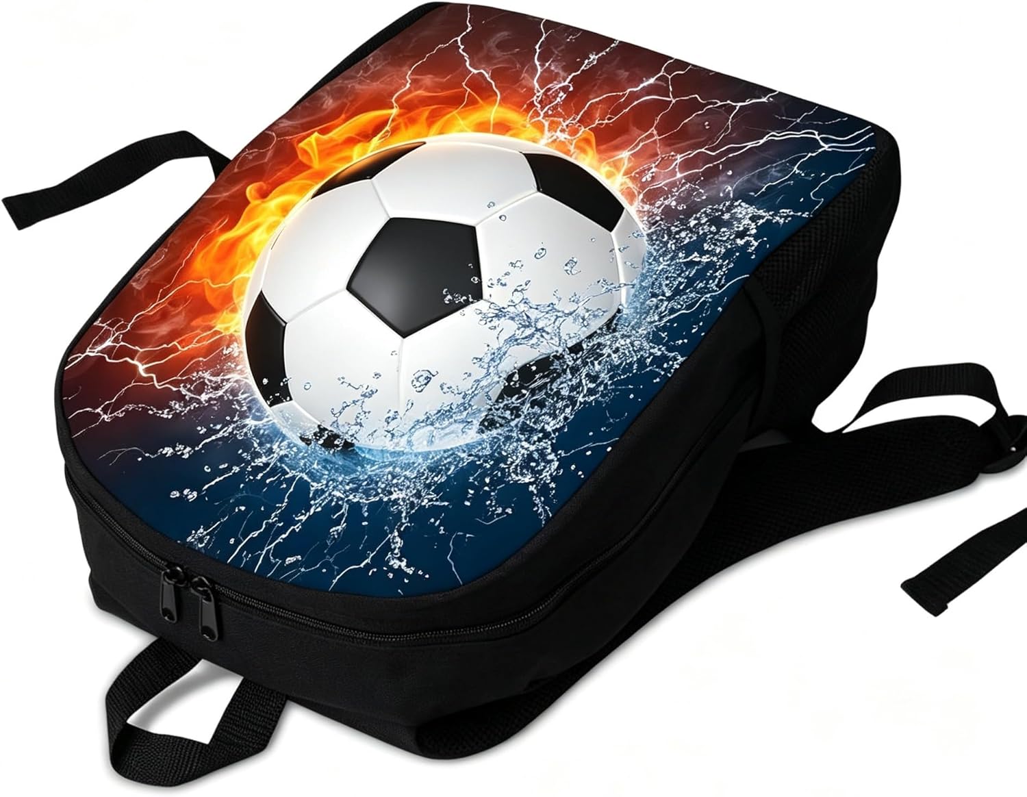 World Cup Football Backpack 17 Inch, 3D HD Printing Soccer Design, Lightweight Bookbag for Boys, Girls, Kids, Teens, Students, Men & Women, Durable Laptop Backpack for School, Travel, Sport