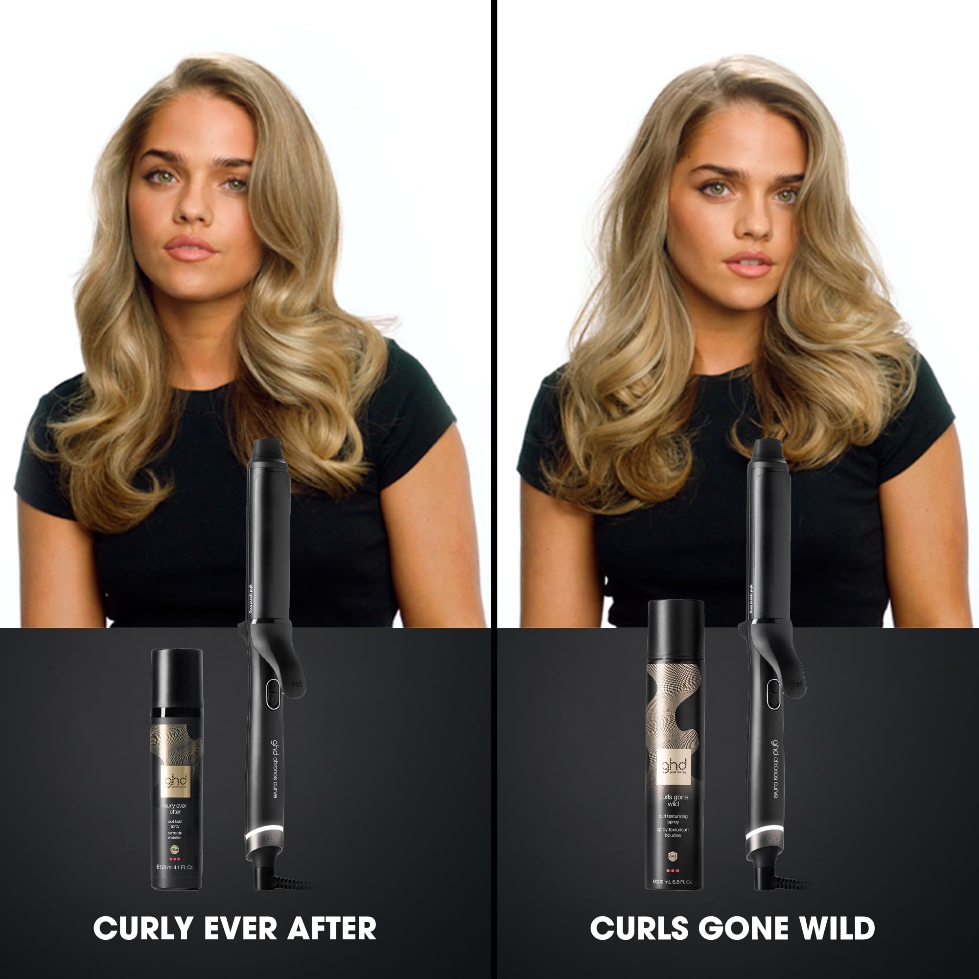 ghd Chronos Curve Grand Tong Arricciacapelli Professionale in Nero - Per Ricci Voluminosi che Durano a Lungo - Ideale per Capelli Medi e Lunghi (Presa EU)