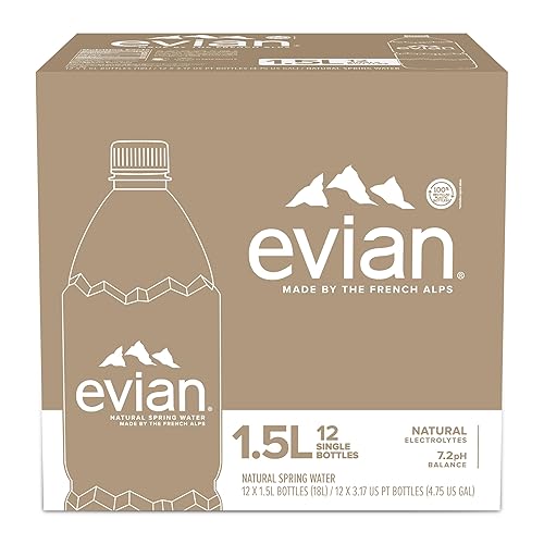 Miniatura 19 de Evian Agua de manantial natural, agua de manantial naturalmente filtrada en botellas grandes, 33.81 onzas líquidas (paquete de 12) – Paquete de 3