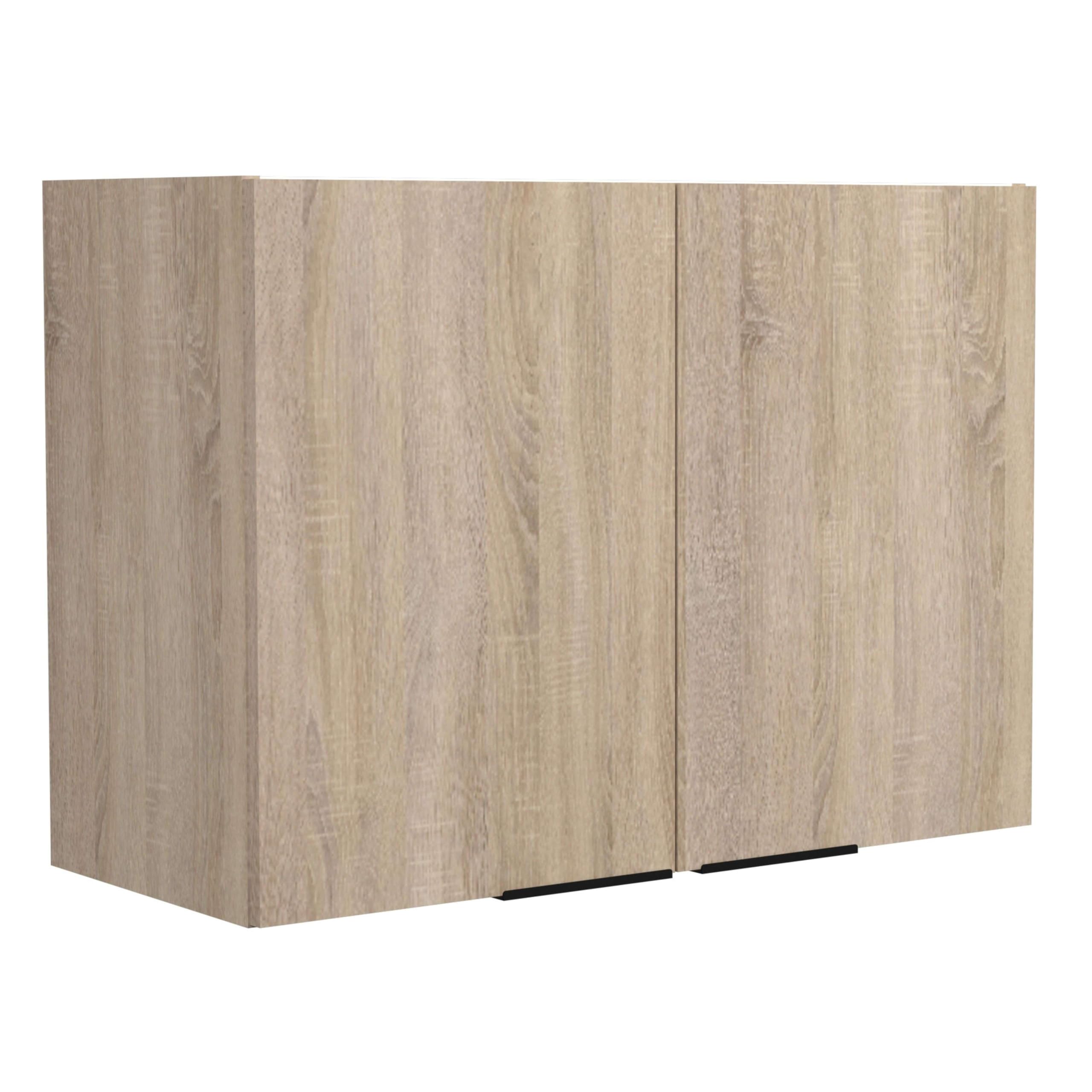 Miroytengo Arko Küchenmodul, Industriestil, Eiche und Schwarz, 2 Türen und 1 Innenregal, 80 x 58 x 36 cm