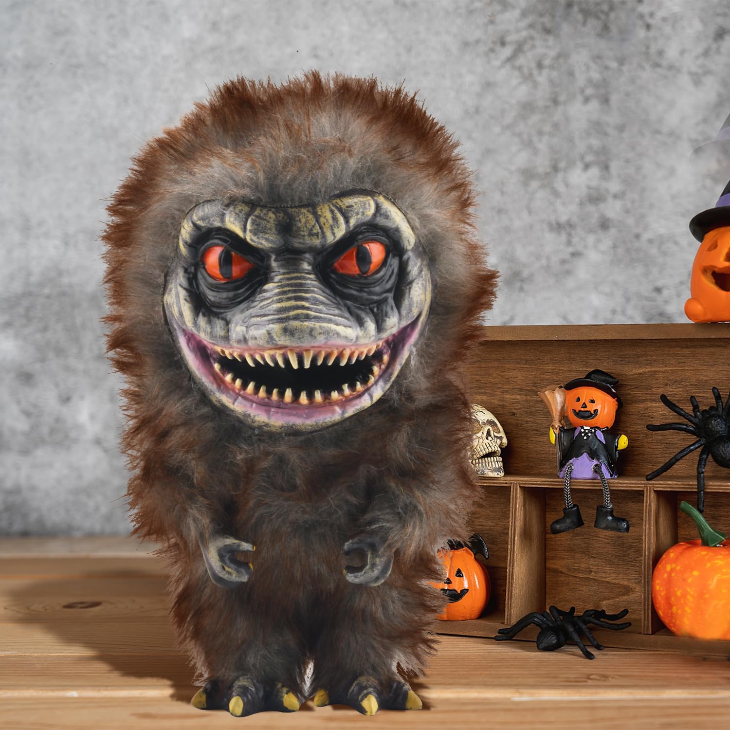 Alien Monster Prop Doll, Creepy Plush Doll Movie Stuffed Toy,Brown Funny Ugly Space Crite Horror Gifts for Adult Collector on Halloween Birthday
