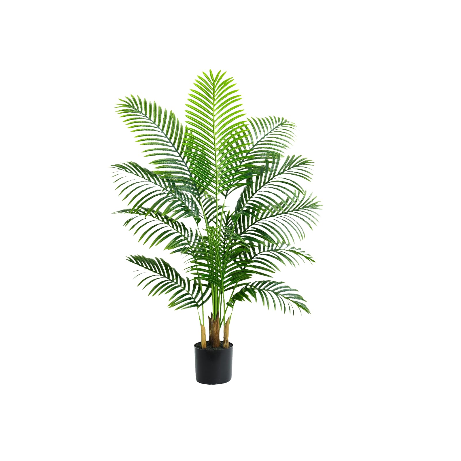 Palmier Artificiel Arnusa en Pot 120cm, Plante Artificielle Areca Interieur, Arbre Artificiel Décorative pour Salon Balcon Chambre Bureau (Pot Noir, 120cm)