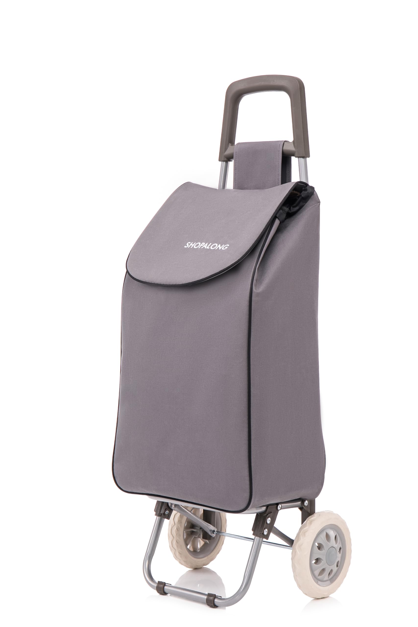 Large Lightweight Shopping Trolley, Hard Wearing With Wheels Foldable Rolling Push Trolly, Grocery Cart Bag Flat-Pack Easy Storage 1.28kg 37Litre